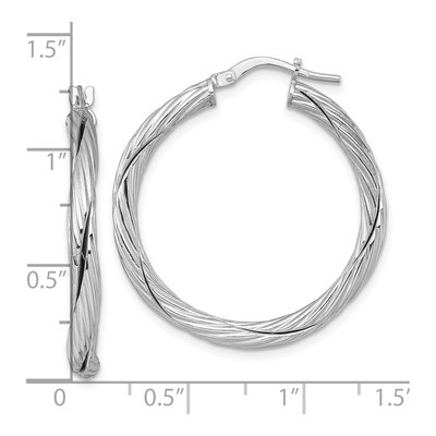 Sterling Silver 33mm Twisted Hoop Earrings – view 4