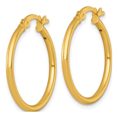 Gold-Plated Sterling Silver 26mm Round Tube Hoop Earrings – view 3