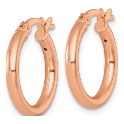 Rose Gold-Plated Sterling Silver 19mm Round Tube Hoop Earrings – view 3