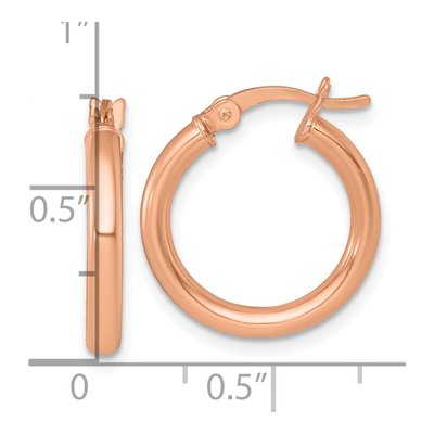 Rose Gold-Plated Sterling Silver 19mm Round Tube Hoop Earrings – view 4