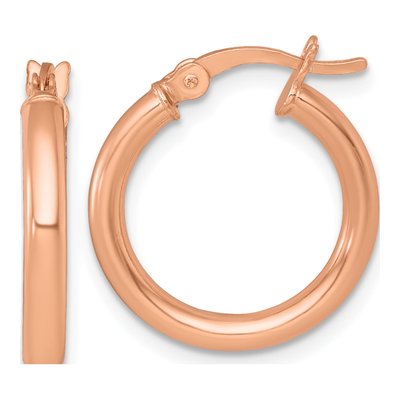 Rose Gold-Plated Sterling Silver 19mm Round Tube Hoop Earrings
