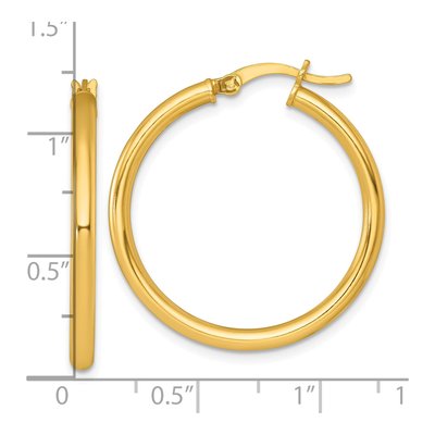 Gold-Plated Sterling Silver 31mm Round Tube Hoop Earrings – view 4