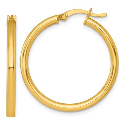 Gold-Plated Sterling Silver 31mm Round Tube Hoop Earrings