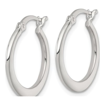 Sterling Silver 20mm Tapered Huggie Hoop Earrings – view 3