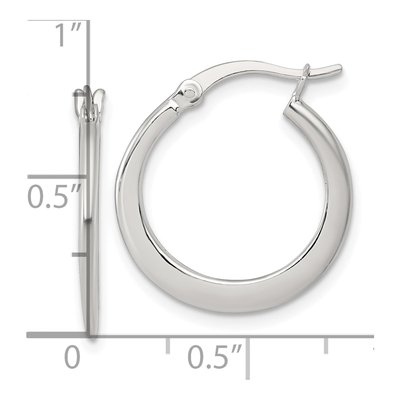 Sterling Silver 20mm Tapered Huggie Hoop Earrings – view 4