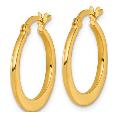 Gold-Plated Sterling Silver 21mm Tapered Hoop Earrings – view 3