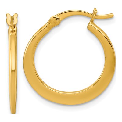 Gold-Plated Sterling Silver 21mm Tapered Hoop Earrings