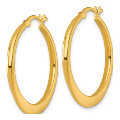 Gold-Plated Sterling Silver 31mm Tapered Hoop Earrings – view 3