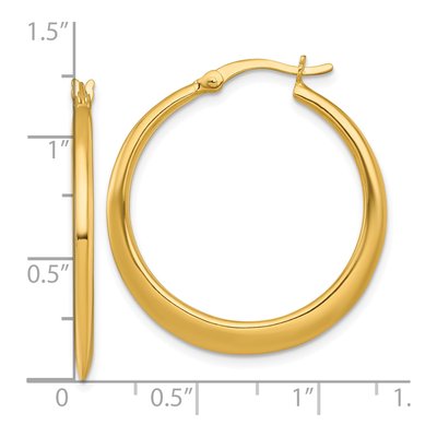 Gold-Plated Sterling Silver 31mm Tapered Hoop Earrings – view 4
