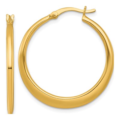 Gold-Plated Sterling Silver 31mm Tapered Hoop Earrings