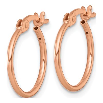 Rose Gold-Plated Sterling Silver 16mm Round Tube Hoop Earrings – view 3