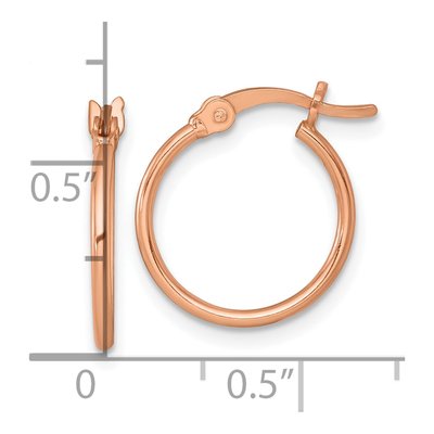 Rose Gold-Plated Sterling Silver 16mm Round Tube Hoop Earrings – view 4
