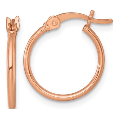 Rose Gold-Plated Sterling Silver 16mm Round Tube Hoop Earrings