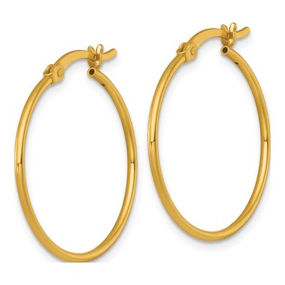 Gold-Plated Sterling Silver 27mm Round Tube Hoop Earrings – view 3
