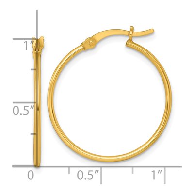 Gold-Plated Sterling Silver 27mm Round Tube Hoop Earrings – view 4