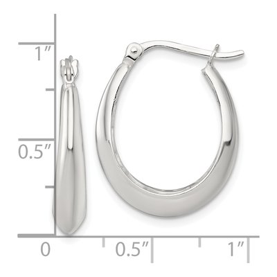 Sterling Silver 24mm Tapered Oval Hoop Earrings – view 4