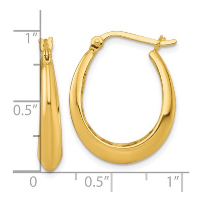 Gold-Plated Sterling Silver 24mm Tapered Oval Hoop Earrings – view 4