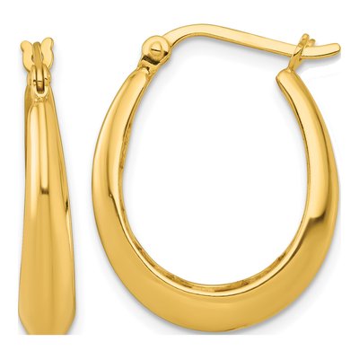 Gold-Plated Sterling Silver 24mm Tapered Oval Hoop Earrings