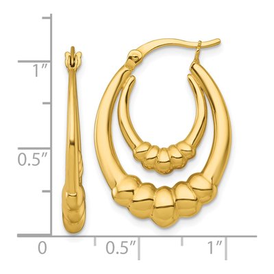 Gold-Plated Sterling Silver Scalloped Hoop Earrings – view 4