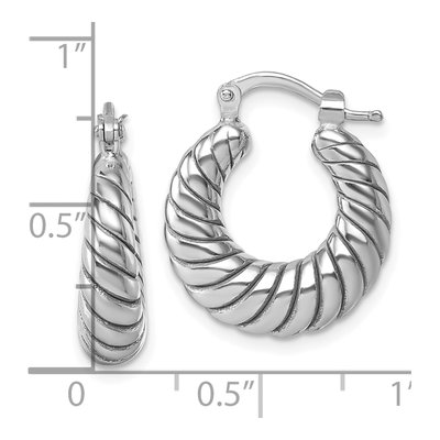Sterling Silver 22mm Twisted Tube Hoop Earrings – view 4