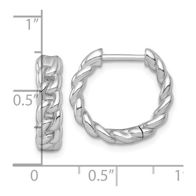 Sterling Silver 16mm Curb Link Huggie Hoop Earrings – view 4