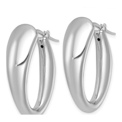 Sterling Silver 32mm Oval Hoop Earrings – view 3