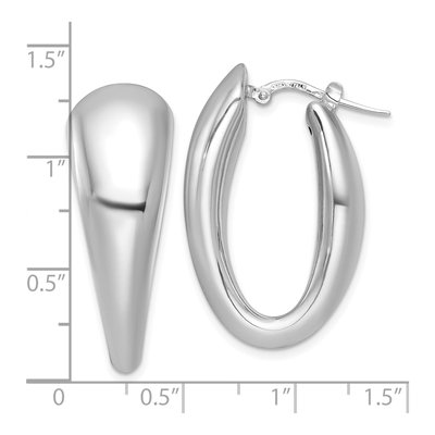 Sterling Silver 32mm Oval Hoop Earrings – view 4