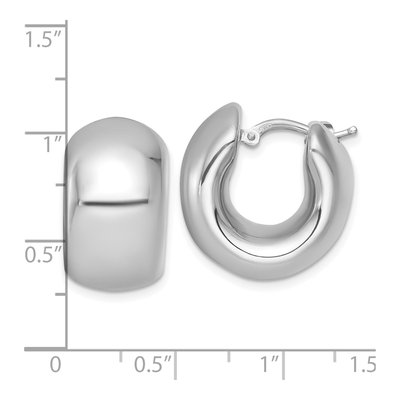 Sterling Silver 20mm Hollow Huggie Hoop Earrings – view 4