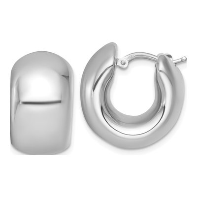 Sterling Silver 20mm Hollow Huggie Hoop Earrings