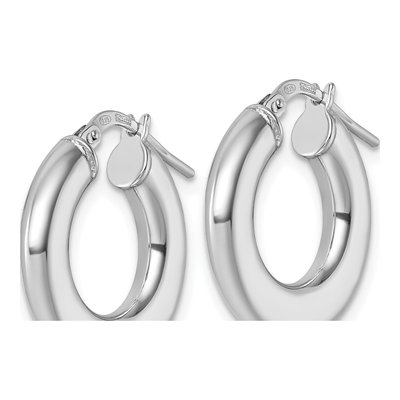 Sterling Silver 21mm Tapered Tube Hoop Earrings – view 3