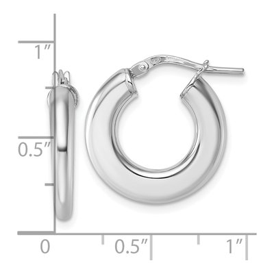 Sterling Silver 21mm Tapered Tube Hoop Earrings – view 4