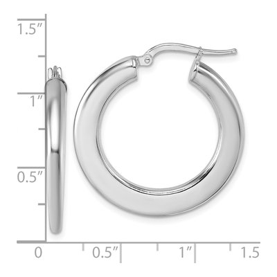 Sterling Silver 30mm Flat Tapered Hoop Earrings – view 4