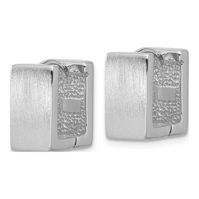 Sterling Silver 14mm Square Huggie Hoop Earrings – view 2