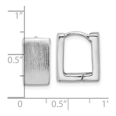 Sterling Silver 14mm Square Huggie Hoop Earrings – view 4