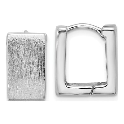 Sterling Silver 14mm Square Huggie Hoop Earrings