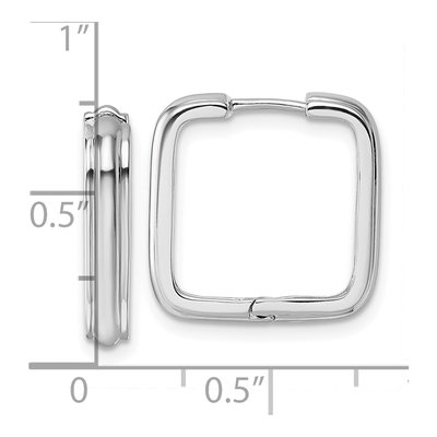 Sterling Silver 18mm Square Huggie Hoop Earrings – view 4