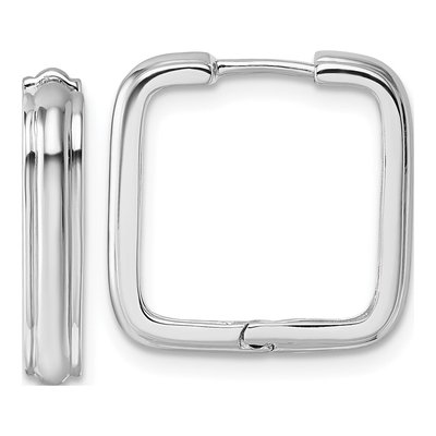 Sterling Silver 18mm Square Huggie Hoop Earrings