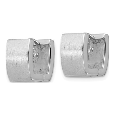 Sterling Silver 13mm Square Huggie Hoop Earrings – view 2