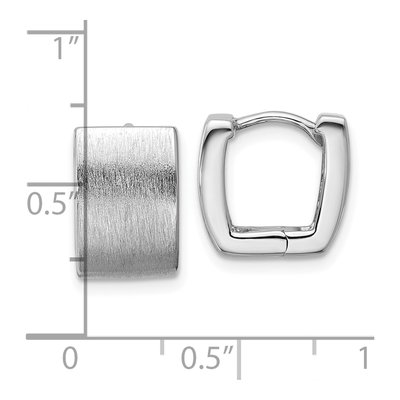 Sterling Silver 13mm Square Huggie Hoop Earrings – view 4