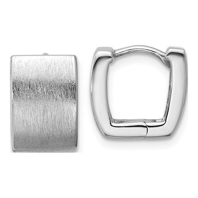 Sterling Silver 13mm Square Huggie Hoop Earrings