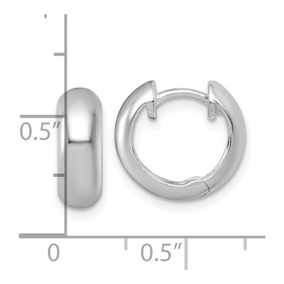 Sterling Silver 13mm Huggie Hoop Earrings – view 4