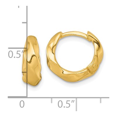 Gold-Plated Sterling Silver 13mm Twisted Huggie Hoop Earrings – view 4
