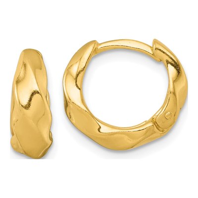 Gold-Plated Sterling Silver 13mm Twisted Huggie Hoop Earrings