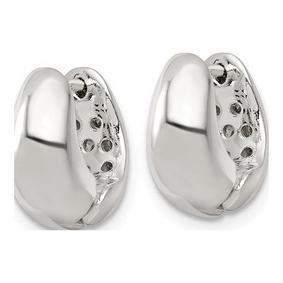 Sterling Silver 13mm Tapered Huggie Hoop Earrings – view 3
