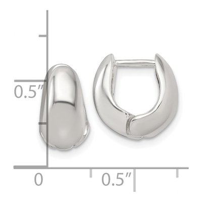 Sterling Silver 13mm Tapered Huggie Hoop Earrings – view 4