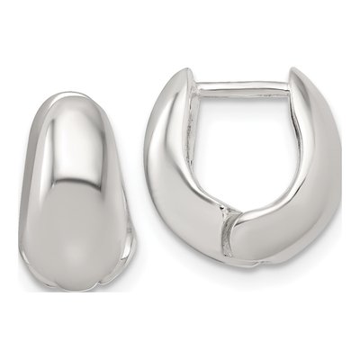Sterling Silver 13mm Tapered Huggie Hoop Earrings