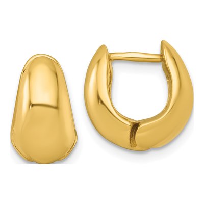 Gold-Plated Sterling Silver 13mm Tapered Huggie Hoop Earrings