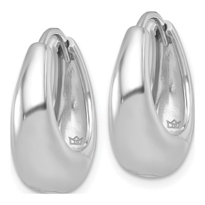Sterling Silver 20mm Tapered Oval Huggie Hoop Earrings – view 3