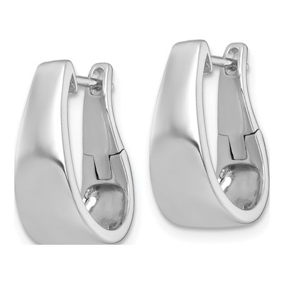 Sterling Silver 18mm Huggie Hoop Earrings – view 3