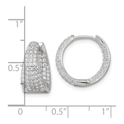 Sterling Silver 16mm CZ Hoop Earrings – view 4